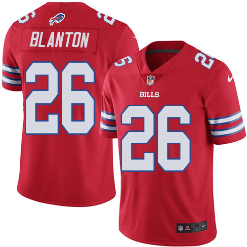 Men's Elite Robert Blanton Nike Jersey Red - #26 Rush NFL Buffalo Bills